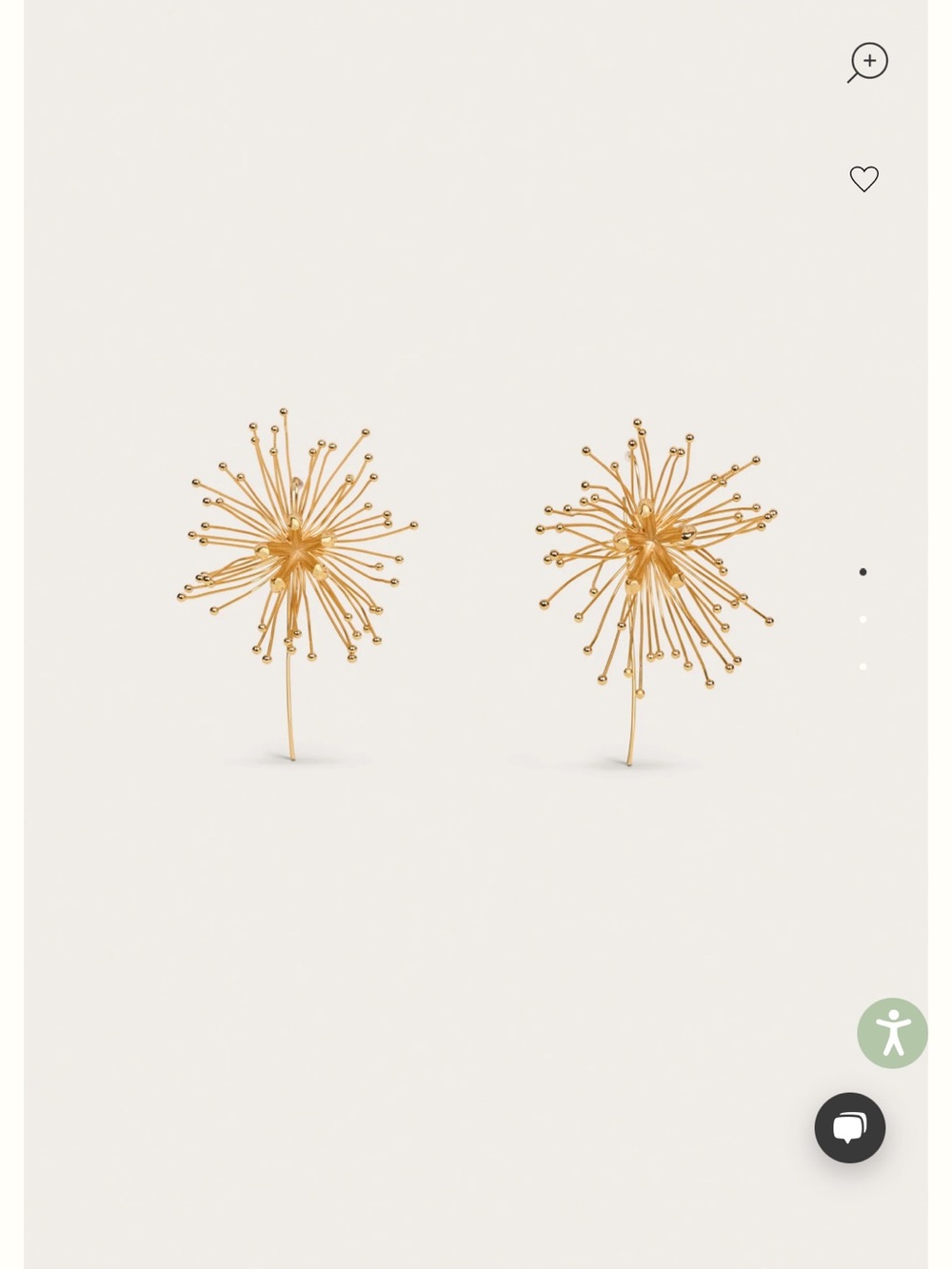 Cult Gaia Gold Floral Firework Burst Wall Accent Pair Earrings